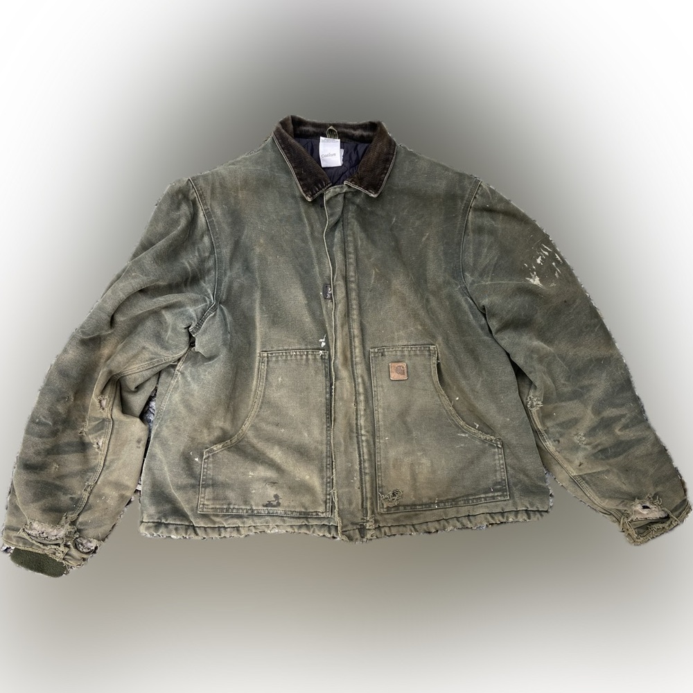 Worn In Carhartt Jacket Green Canvas